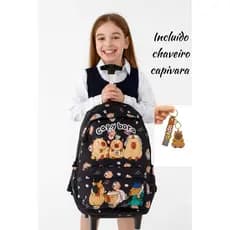 Mochila Com Rodinha Capivara Capybara Reforçada Lançamento Várias Cores Moda Juvenil Volta Às Aulas