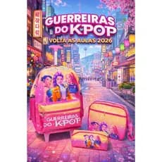 Kit Mochila de Rodinha Guerreiras do KPOP Huntrix 3 Peças Kit  Menina