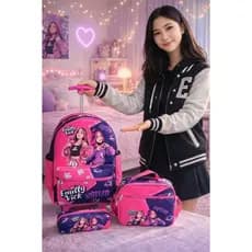 Kit Escolar Rodinha Emily Vick MOCHILA Lancheira e estojo