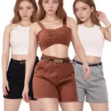 Short Feminino Alfaiataria Social cintura alta Promoção