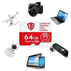 Cartão de Memória Micro SD 64gb Para Câmera, Celular, Música