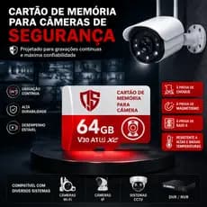 Kit cartão de Memória Micro SD 64GB Para Câmera, Celular, Música
