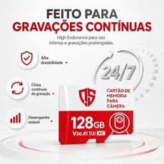 Cartão de Memória Micro SD 128GB Para Câmera de Segurança, Celular, Música