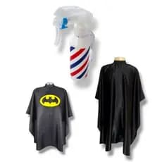 Kit Borrifador Capa Infantil Capa Adulta Cetim Barber Shop