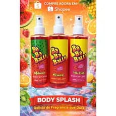 KIT com 3 unidades de Body Splash Corporal com Cheirinho de Chiclete 230ml