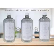 KIT COM 3 UNIDADES DE 1 LITRO de Refil Difusor de Aromas Aromatizador de Ambiente PREMIUM CONCENTRADO