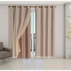 cortina Blackout PVC com Tecido voil liso 3,00×2,60
