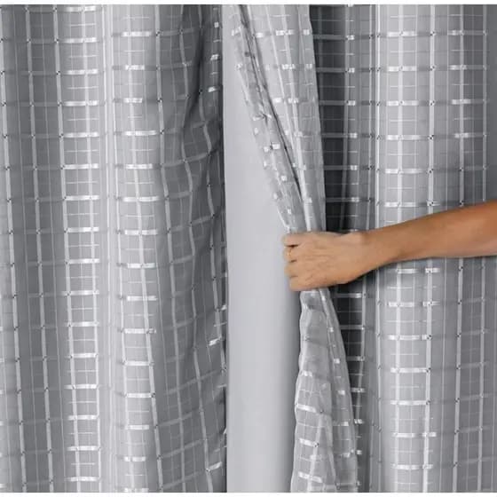 Cortina blecaute Blackout PVC com Tecido voil xadrez Quadriculado 3,00 Lar × 2,60 Alt PROMOÇÃO
