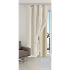 Cortina blecaute Blackout PVC com Tecido voil Liso parte de 1,50 largura × 2,60 de altura sala