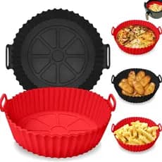 Forma de Silicone Flexível Forro Para Fritadeira Air Fryer Forno e Microondas Lavável