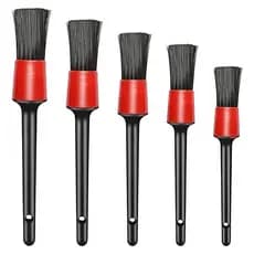 Kit 5 Pincéis para Limpeza de Carro - Interior e Exterior