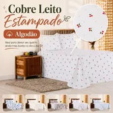 Cobre leito Casal kit 3 peças Colcha Solteiro, Queen e King Estampas da Atualidade - Algodão