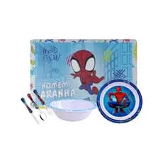 Kit Refeição Infantil Homem Aranha 6 Peças Spider Man