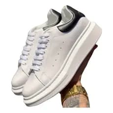 Sapatenis Casual Sneaker Chunky Branco Leve e Confortável Sola Alta Costurado Liso