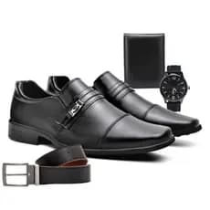 Sapato Social Masculino Bico Quadrado Borla Fecho Fivela Sola Anti derrapante Emborrachado