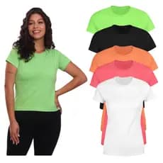 Kit 7 Camiseta Baby Look Blusa Feminina Premium Gola Redonda 100% Algodão