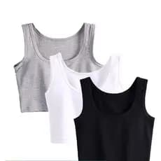 Kit 3 Blusinhas Cropped Regata Feminina 100% Algodão Confortável Top Promoção