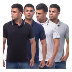 Kit 4 Camisa Polo Masculina Básica Blusa Algodão Malha Piquet