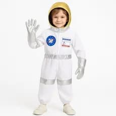 Fantasia infantil Astronauta completa escola halloween cosplay macacão espacial