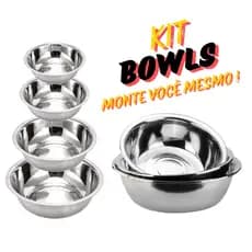 Tigela bowl inox culinário multiuso profissional cozinha 15cm 17cm 19cm 21cm bacia