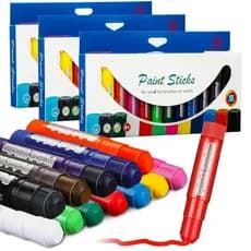 Kit 12 cores bastão guache para pintura facial tinta bastão retrátil corporal Lavavél e Não Tóxico