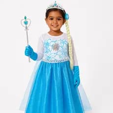 Fantasia Vestido Infantil Elsa Frozen Com ou Sem Acessórios Festa Halloween Crianças 3 a 9 anos