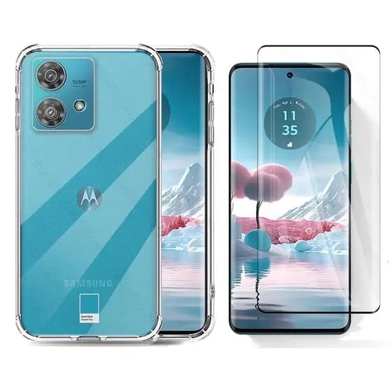 Capa Case Capinha e Película 9D Cerâmica P/ Moto Edge 40 Neo