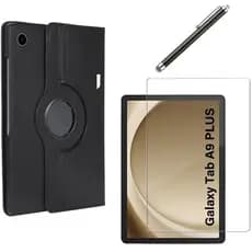 Case Giratoria P\Tablet Galaxy Tab A9+ Plus e Película 9H + Caneta Touch 11 Polegadas
