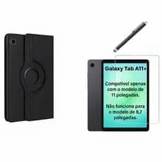 Capa Giratoria Para Tablet Galaxy Tab A11 Plus (2025) + Película de Vidro 9H + Caneta Touch