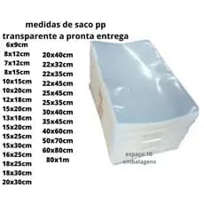 saquinho tipo celofane varias medidas saco plástico transparente pp polipropileno