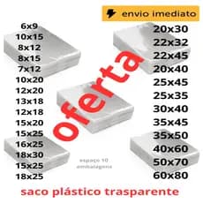 1000g de SACO POLI brilhante  plástico transparente polipropileno virgem varias medidas e espessura 006/008/010