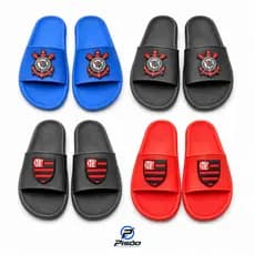 Chinelo Slide Nuvem Ortopédico Adulto e Infantil Times – Confortável, Leve - Rubronegro Corinthians Do 27 ao 42