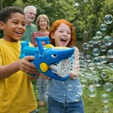 Pistola de Bolhas Tubarão Infantil  Máquina de Bolhas Brinquedo para Festa ao Ar Livre  Presente para crianças
