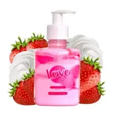 Creme Gel Hidratante LoveGirl Morango Com Creme Para Corpo e Virilha Beijável