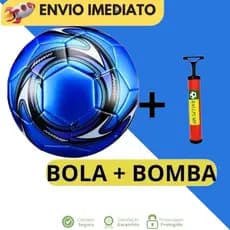 KIT BOLA + BOMBA de Futebol Campo Nº 5 Costurada PVC Cores Variadas Treino E Jogo Oficial
