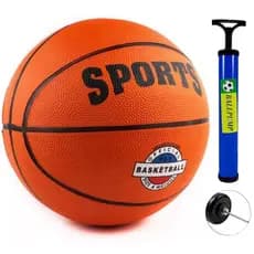 KIT BOLA DE BASQUETE TAMANHO OFICIAL PRO 7 COM BOMBA DE AR, COM BICO