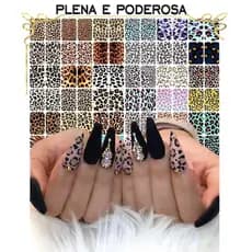 100 decorações de unhas de oncinha total de 10 cartelas sortidas de 10 adesivos de onça
