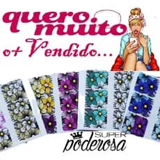 120 Adesivos de unhas inteira totalizando 10 cartelas de 12 adesivos de Unhas de Flores Ybisco