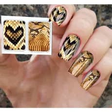 120 decorações de unhas de Cobra com pedrinha/  adesivo de unha animal print/ adesivos de unhas