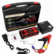Kit Auxiliar de Partida e Compressor Bomba Pneu Powerbank Maleta