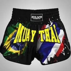 Short Muay Thai Brasil Tailândia Bermuda Calção Boxe MMA Kickboxing Masculino Feminino Treino Luta