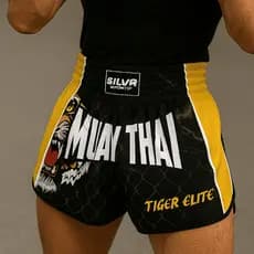 Short Muay Thai Tiger Elite Bermuda Calção Boxe MMA Kickboxing Masculino Feminino Treino Luta
