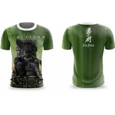 Camiseta Jiu Jitsu Gorila Verde Camisa BJJ Masculina Feminina Treino Luta Academia Esportiva Estampada