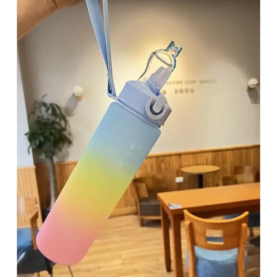 Garrafa De Agua 800 ML Com Canudo Squeeze Academia Com Alca