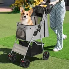 Carrinho de passeio leve para cães pequenos e médios ao ar livre 15kg PC108