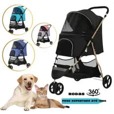 Carrinho De Passeio Carro Pet Para Cães E Gatos Dobrável PC106