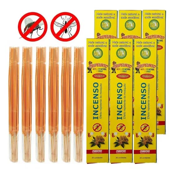 Kit 180 Palitos Incenso Repelente Mata Mosquito Natural 6cxs