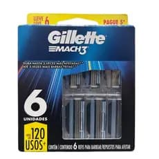 Carga Gillette Mach3 Carbono Com 6 Unidades