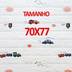 Placa 3D Infantil Estampada Tijolos Brancos Autocolante Papel de Parede Decoração