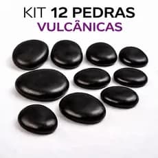 Kit 12 Pedras Quentes Vulcânicas Para Massagem Terapia e Relaxamento